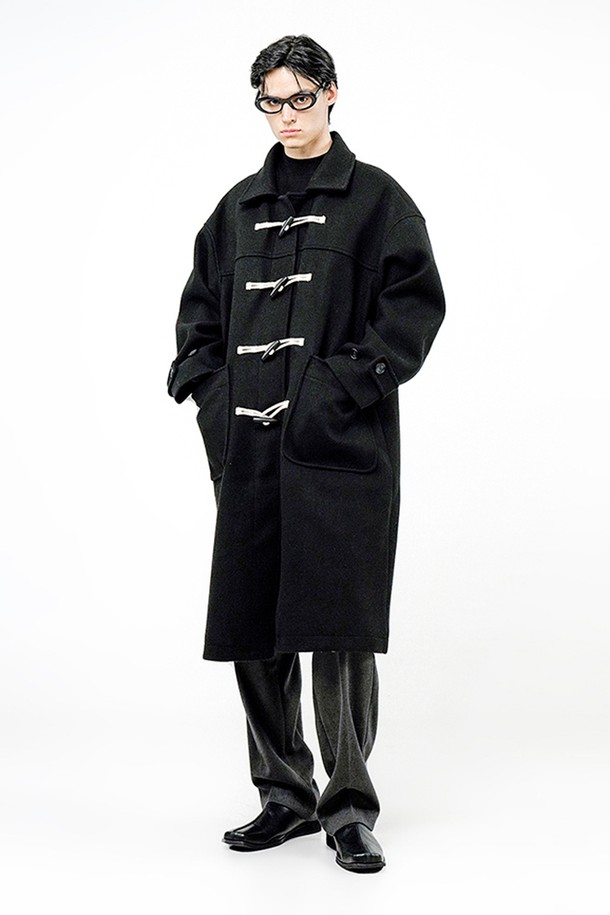 CHANCE'S NOI - 코트 - Oversized Snap Duffel Coat - Black /W244OT01BK-M