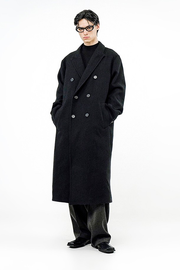 CHANCE'S NOI - 코트 - Oversized Wool double coat - Black /W244OT02BK-M