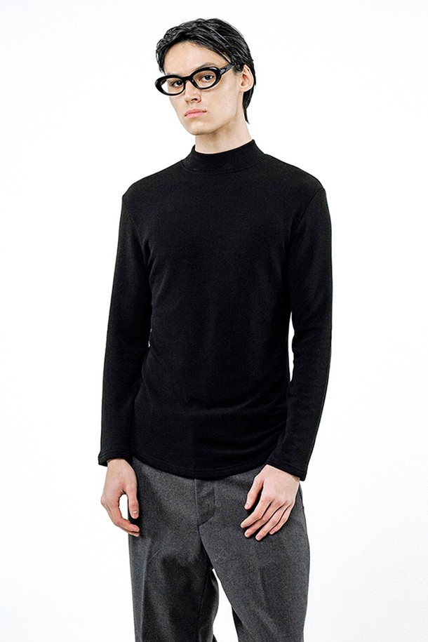 CHANCE'S NOI - 스웨터 - Fleece Wool Half Turtleneck - Black /M244TP03BK