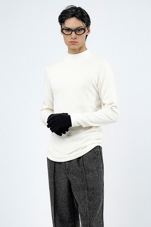 CHANCE'S NOI - 스웨터 - Fleece Wool Half Turtleneck - Ivory /M244TP03IV