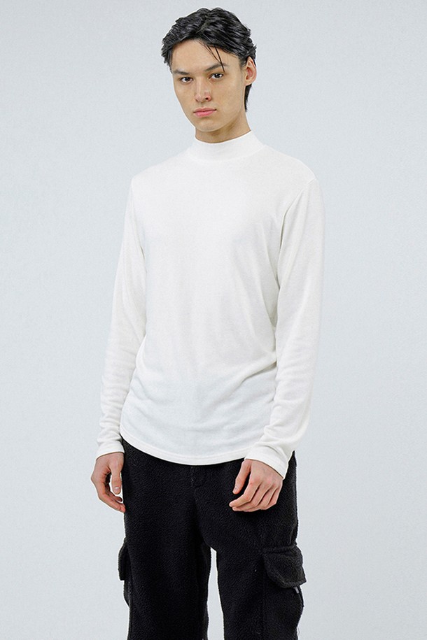 CHANCE'S NOI - 스웨터 - Fleece Wool Half Turtleneck - White /M244TP03WH