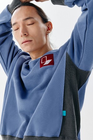 Door`Box Sweat Shirt (Mix-Blue)