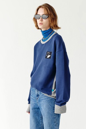 Door`Box Sweat Shirt (Mix-Navy)