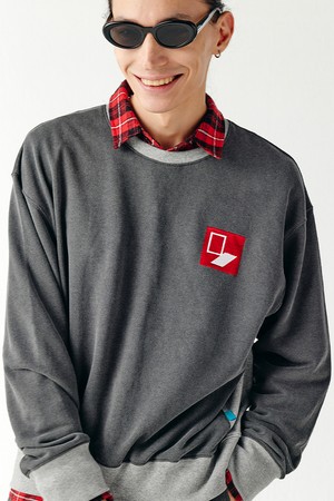 Door`Box Sweat Shirt (Mix-Chacoal)