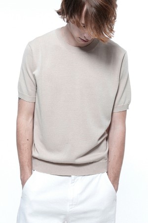 Cool Round Half Knit - Beige