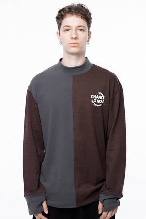 Circle Reverse Wool Hlaf-neck Sweat - Brown Charcoal /M243MT04CH