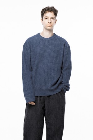 Hazzy Oversized round knit - Blue /M243TP05BL