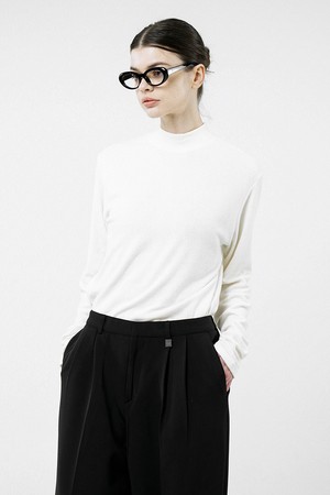 [for Women] Fleece Half Turtleneck - White /W244TP02WH