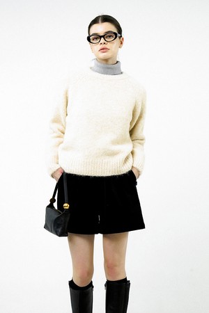 [for Women] Boucle Reglan Round Knit - Ivory /W244TP04IV