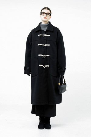 [for Women] Oversized Snap Duffel Coat - Black /W244OT01BK