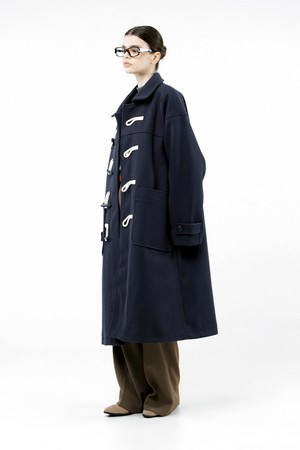 [for Women] Oversized Snap Duffel Coat - Navy /W244OT01NY