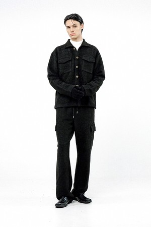 Boucle Cargo String Pants - Black /W244PT05BK-M