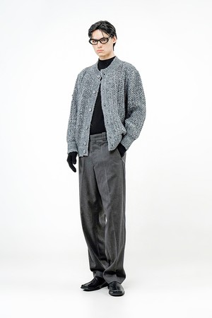 Sweater Round-neck Cardigan - Charcoal /M244TP06CH