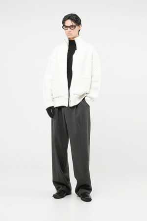 High-neck Sweater Zip-up - Ivory /M244TP07IV