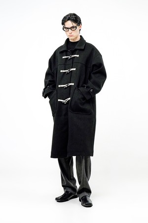 Oversized Snap Duffel Coat - Black /W244OT01BK-M