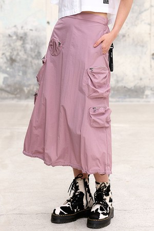 여성 멀티포켓 나일론 와이드 스커트_5K41815