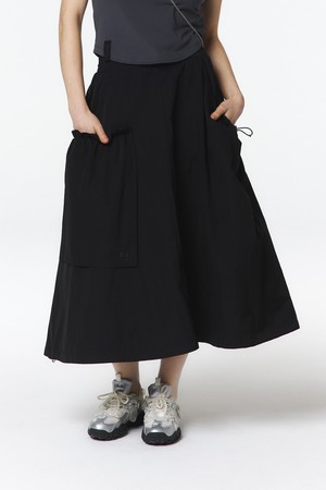 여성 언발란스 아웃포켓 스커트 (블랙)_5L41811