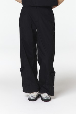 여성 긴팔 스탠드 칼라 셋업 바지 (블랙)_5LB1612