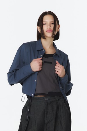 여성 사이드 스트링 긴팔 셔츠 (듀티블루)_5LB1511