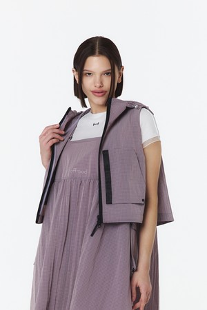 유니 후디 베스트 - RIB (인디 퍼플)_5LG1412