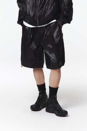 맞주름 셋업 하프팬츠 (블랙)_5L31712