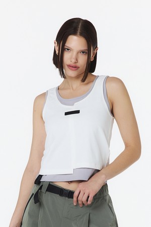 여성 더블 레이어드 슬리브리스 (화이트)_5L45711