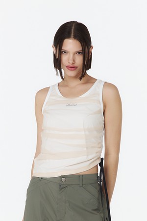 여성 메쉬 레이어드 슬리브리스 (화이트)_5L45712