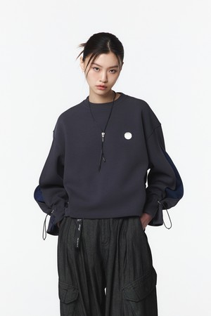 여성 소매 배색 MTM (차콜 그레이)_5LB5914