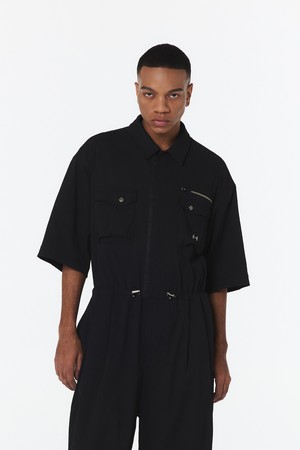 유니 반팔 점프수트 (블랙)_5LD2913