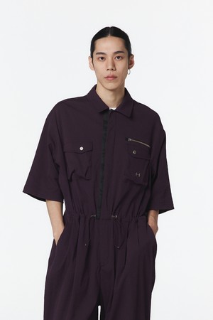 유니 반팔 점프수트 (다크 퍼플)_5LD2913