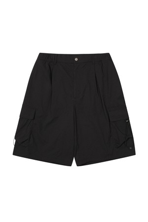 유니 주름지 셋업 반바지 (블랙)_5LD1712