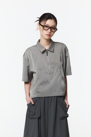 여성 FF 아노락 셔츠 (화이트 그레이)_5L41513