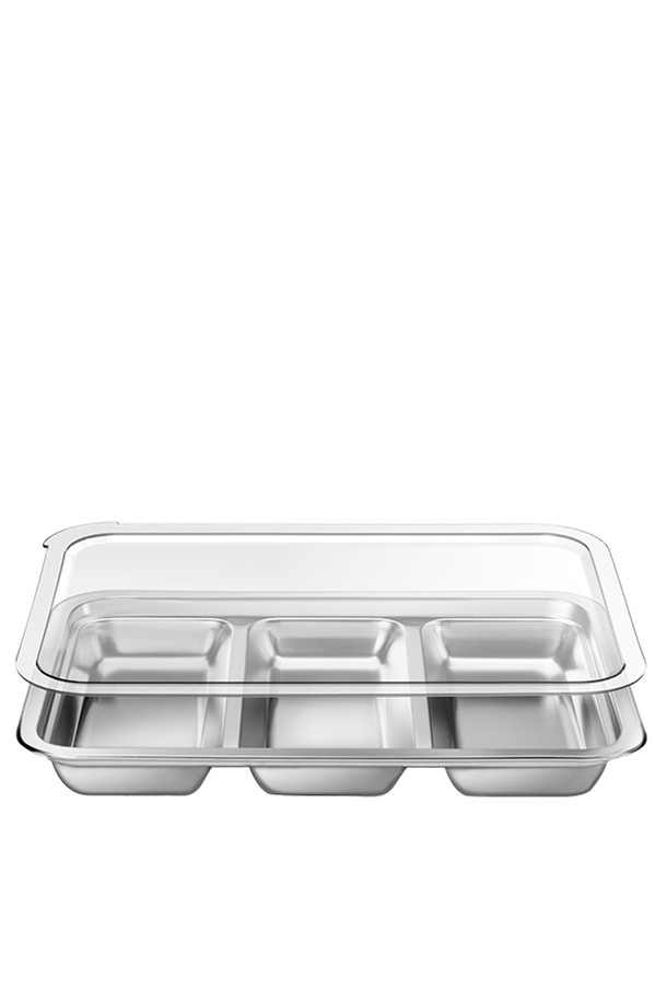 바겐슈타이거 무연마제 스텐 사각 트리플 트레이 (PC커버)는 스테인리스스틸과 폴리카보네이트 소재로 제작된 주방용품입니다. 사각 형태로 디자인되었으며, 트리플 트레이와 PC 커버로 구성되어 식재료 보관, 음식 준비, 전채요리, 꼬치류, 김밥, 디저트, 견과류, 밀프렙 등 다양한 용도로 활용 가능합니다. 3칸 분리형으로 위생적인 사용이 가능하며, 적층 보관이 용이하여 공간 활용도를 높입니다. 라운드 코너 처리로 안전하며 세척이 편리하고, 식품 등급 소재를 사용하여 안심하고 사용할 수 있습니다. 본 제품은 1년간 품질 보증을 제공합니다. 제조 공정상 미세 스크래치 및 용접 자국이 발생할 수 있으며, 제품 크기는 측정 위치에 따라 오차가 있을 수 있습니다.
