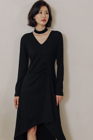 LS halterneck knit dress