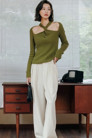 LS Pintuck Wide Long Slacks_WH