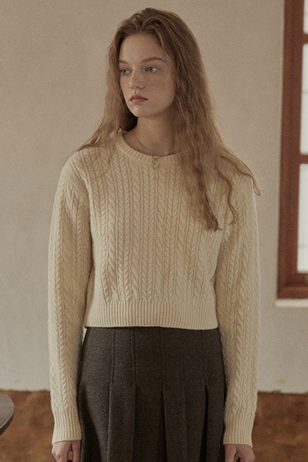 Proud Mary - 스웨터 - PM_Twist round neck sweater_IVORY