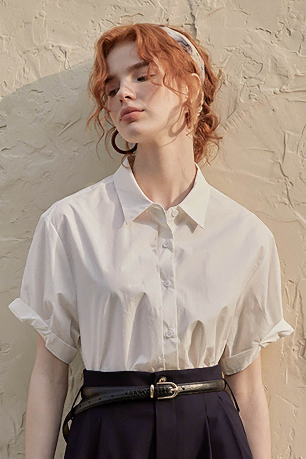 Proud Mary - 셔츠 - PM_French casual collar shirt_WHITE