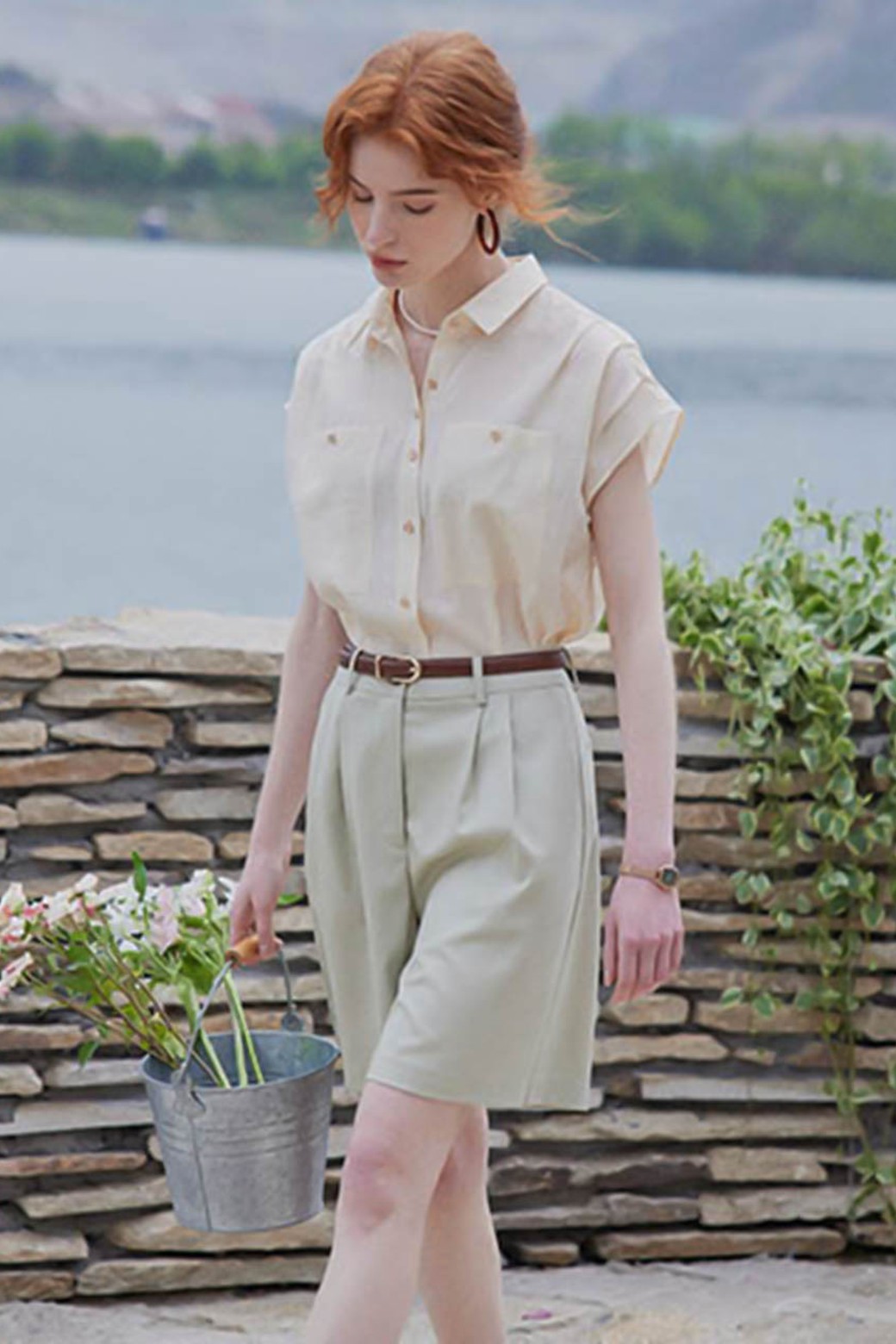 Proud Mary - 쇼트팬츠 - PM_High waist slim pocket short pants