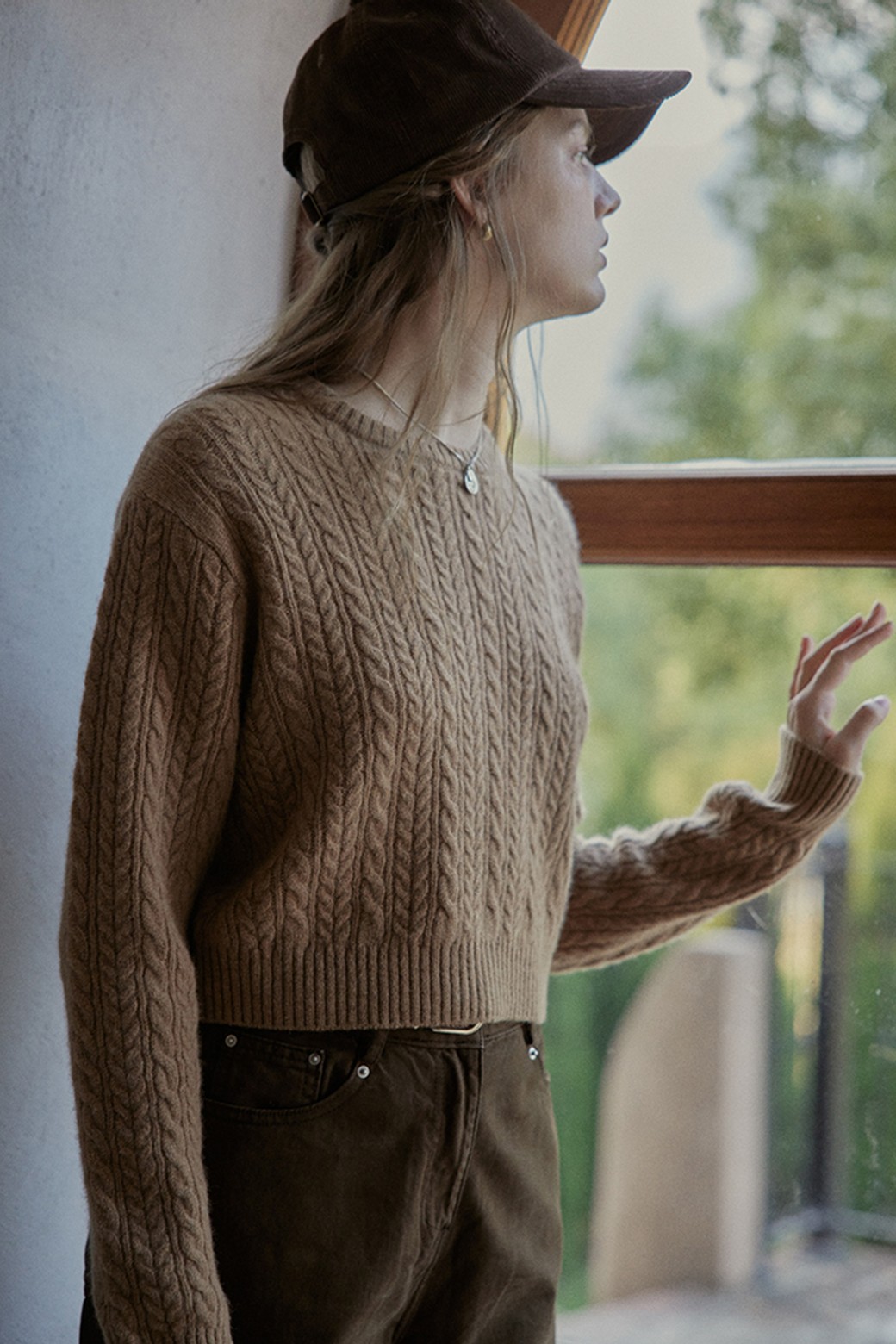 Proud Mary - 스웨터 - PM_Twist round neck sweater_CAMEL