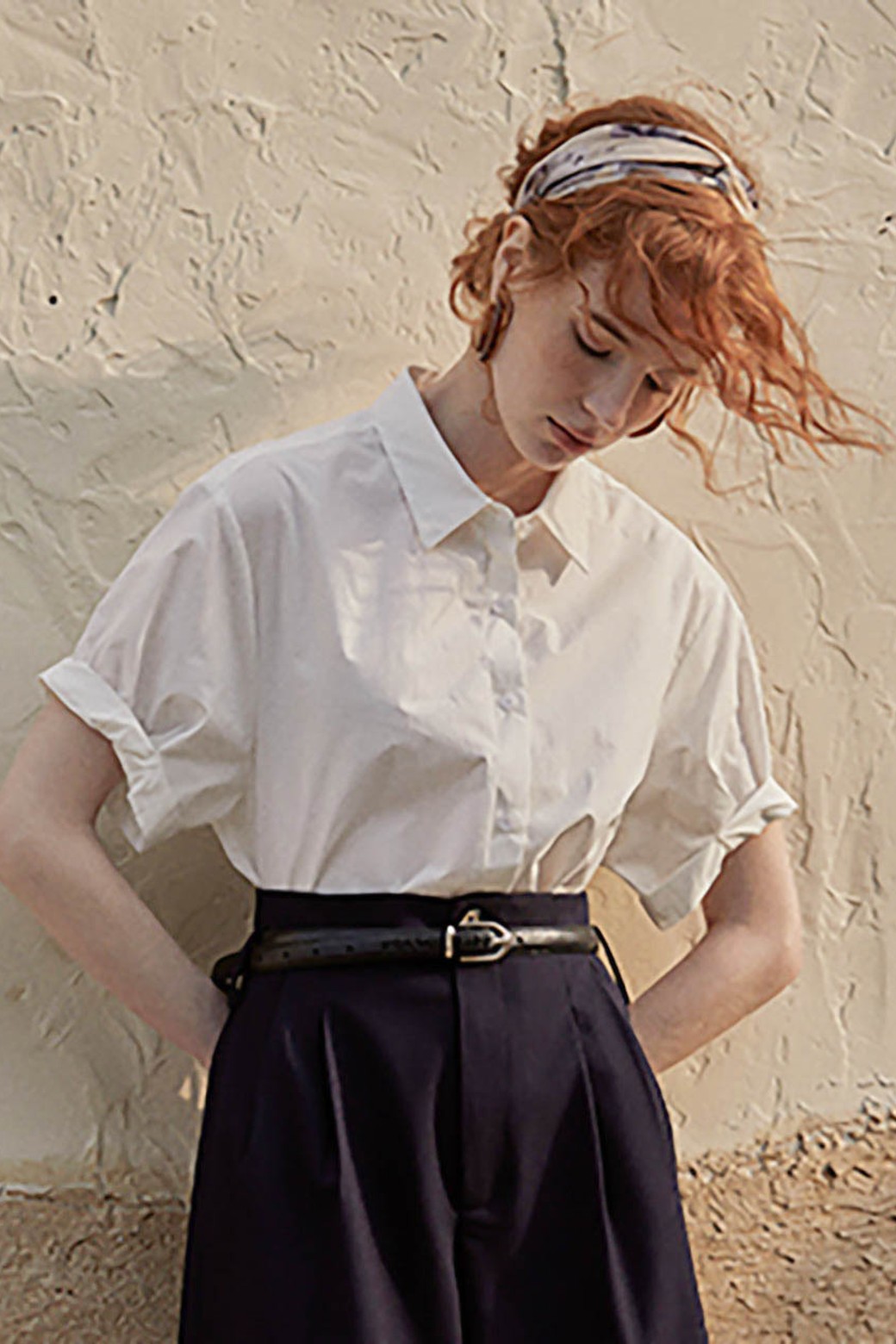 Proud Mary - 셔츠 - PM_French casual collar shirt_WHITE