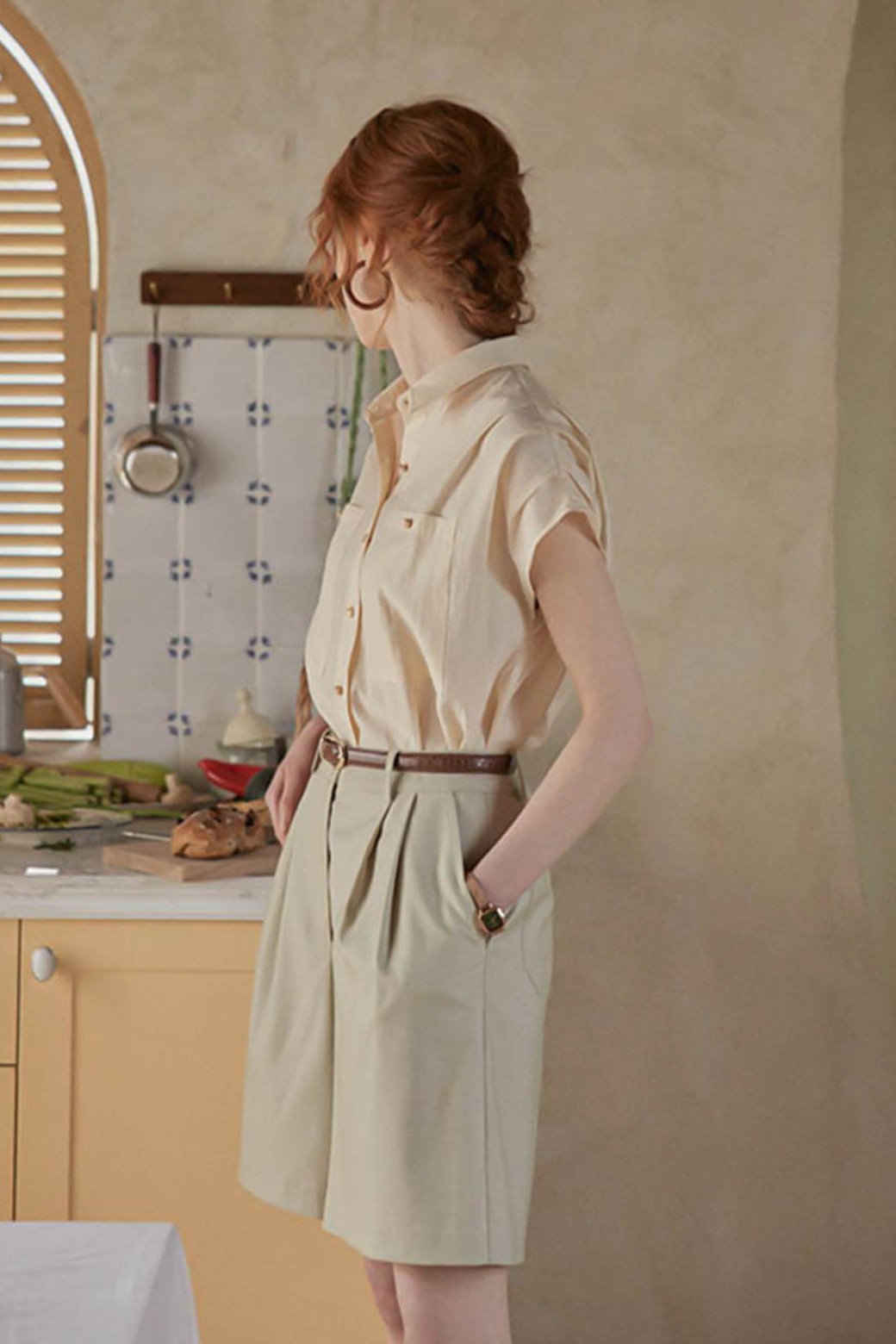 Proud Mary - 쇼트팬츠 - PM_High waist slim pocket short pants