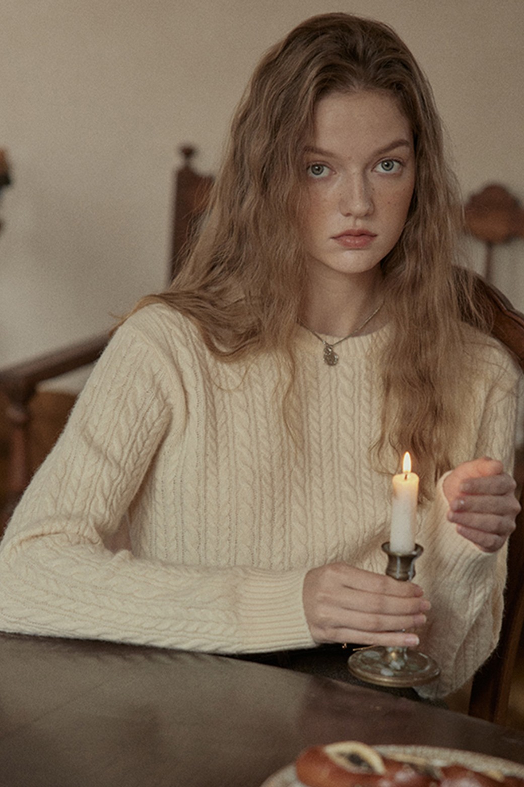 Proud Mary - 스웨터 - PM_Twist round neck sweater_IVORY