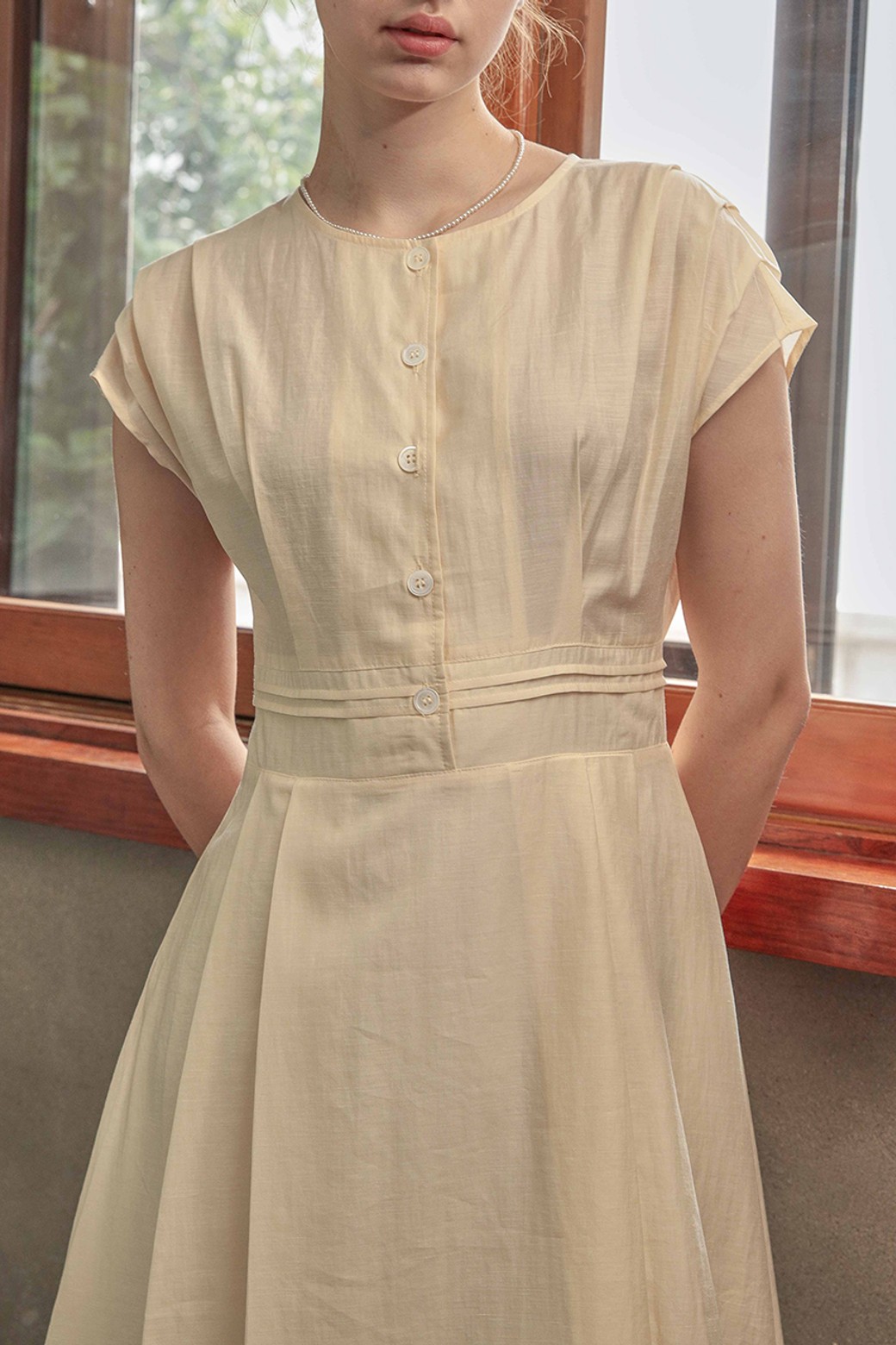 Proud Mary - 민소매 원피스 - PM_Modern round neck dress