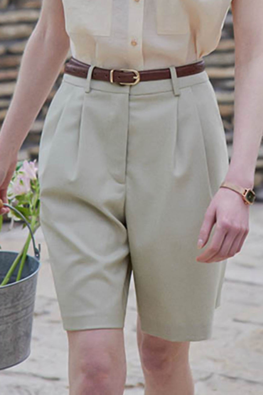 Proud Mary - 쇼트팬츠 - PM_High waist slim pocket short pants