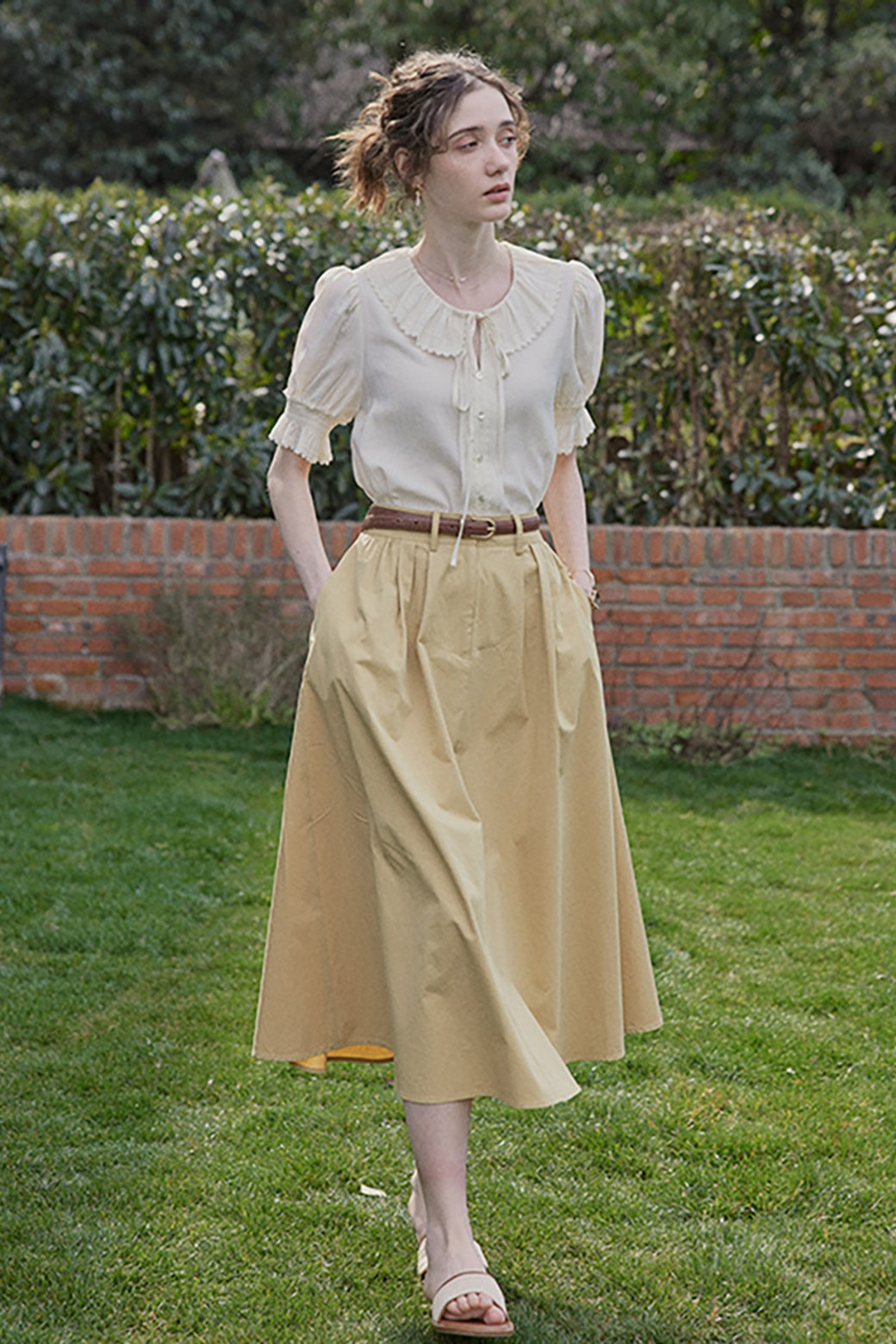 Proud Mary - 블라우스 - PM_Classic lace lapel blouse_CREAM