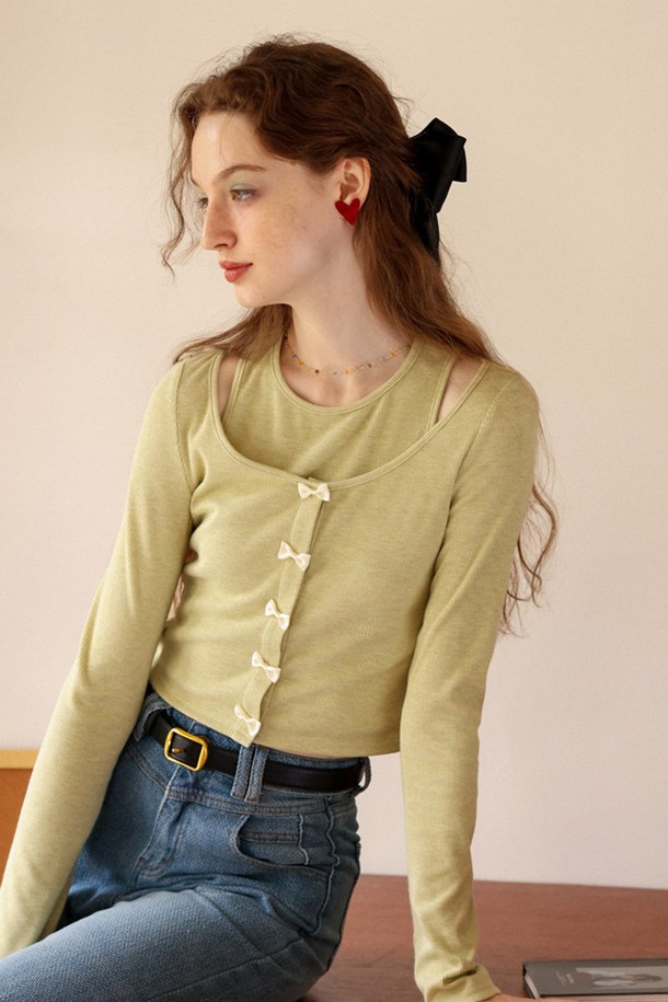 Cest Moidew - 베스트 - Cest_Two crewneck knit top_OLIVE