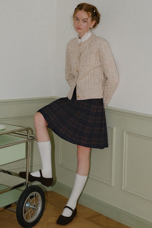 Cest Moidew - 미니스커트 - Cest_College plaid pleated skirt_NAVY