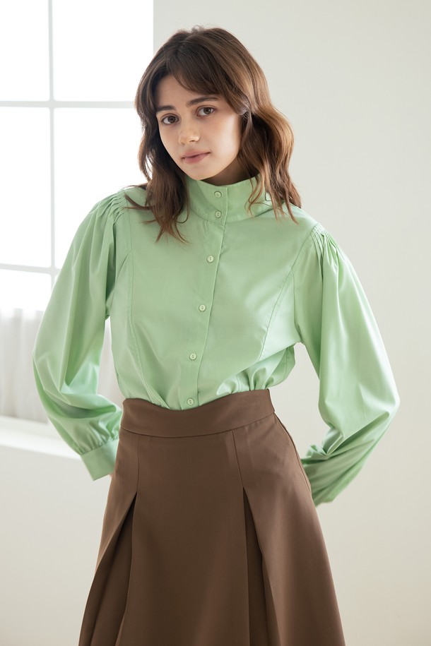 WE'DEE - 셔츠 - WED_Three way collar shirt_GREEN