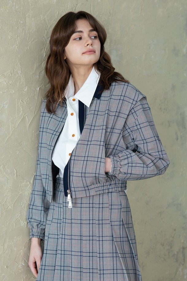 WE'DEE - 미니스커트 - WED_Vintage checkered two-piece_skirt