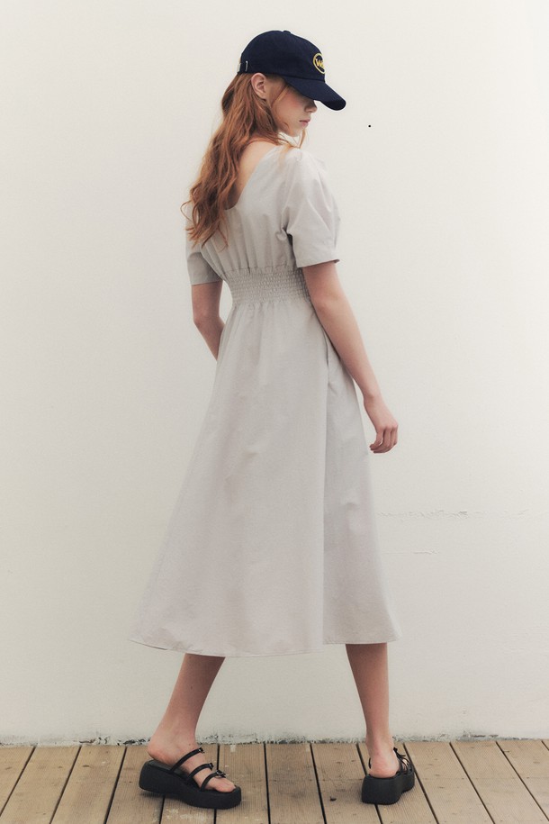 WE'DEE - 반소매 원피스 - WED_French linen puff long dress